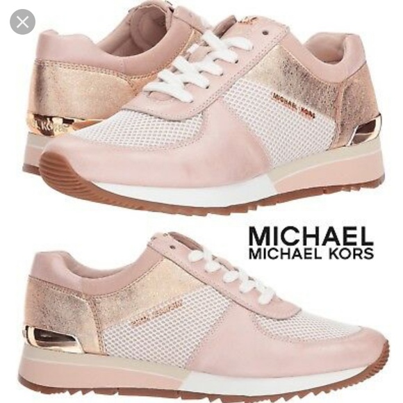 pink and rose gold trainers